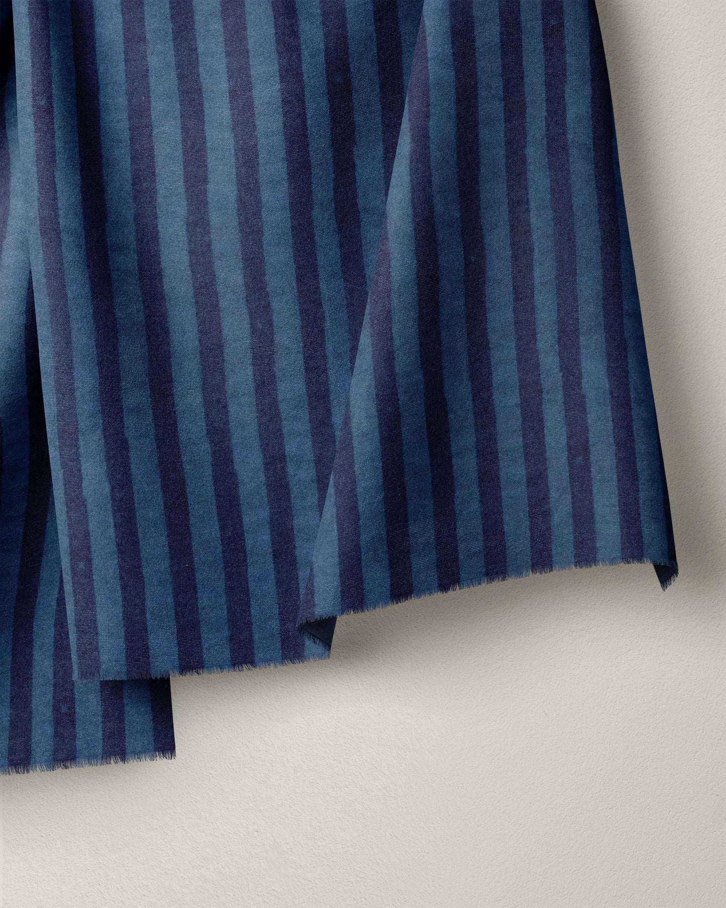 Indigo Stripe Block Print Cotton