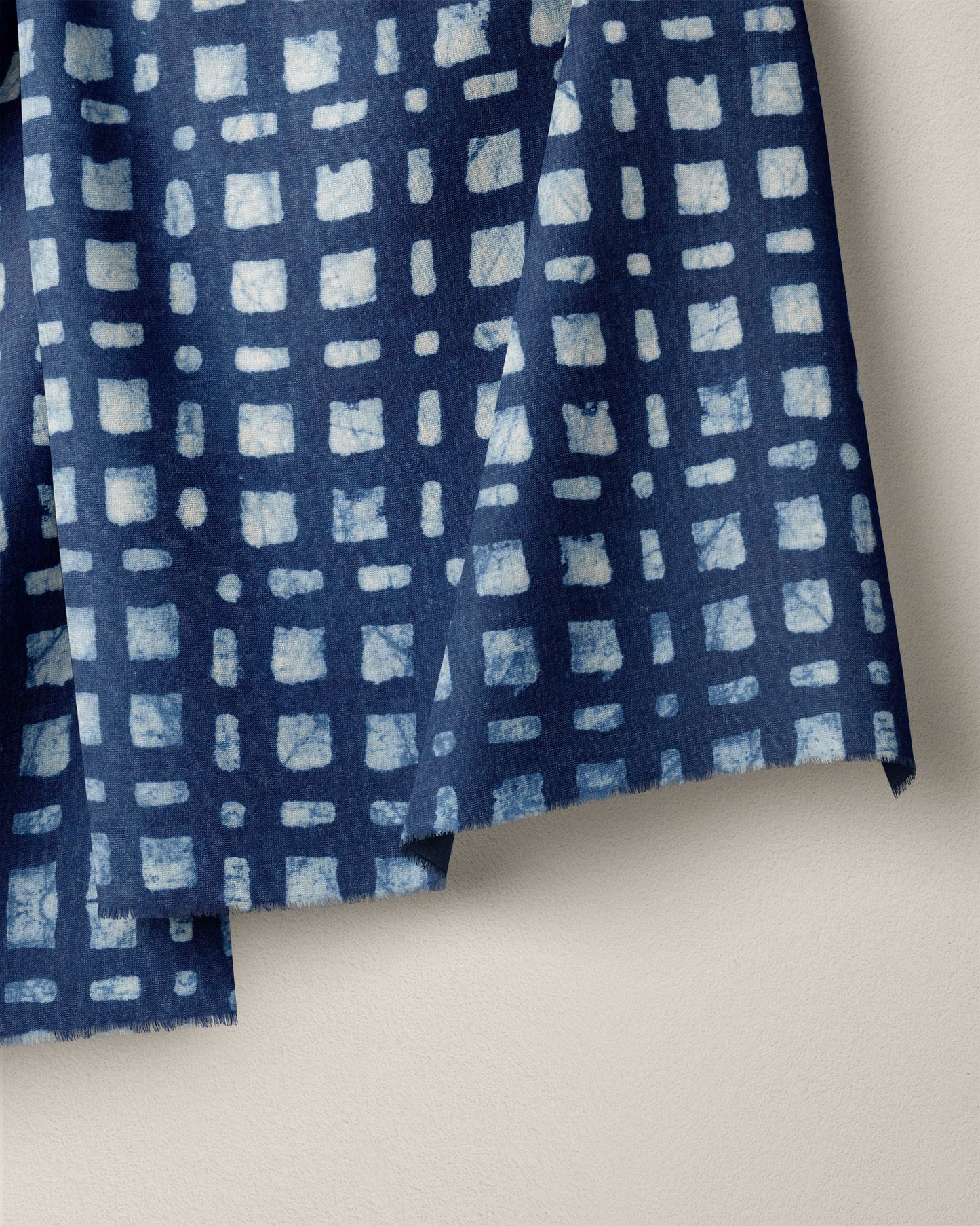 Indigo Tile Block Print Cotton