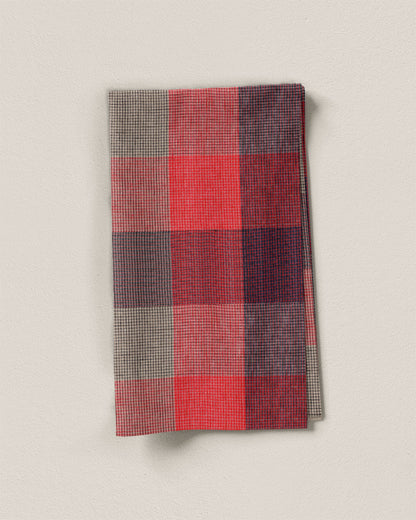 Red Jumbo Plaid Linen