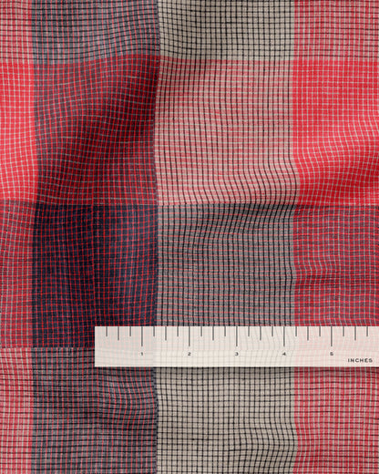 Red Jumbo Plaid Linen