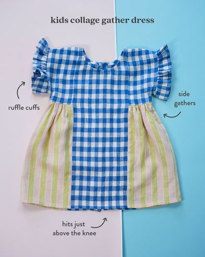 Kids Collage Gather Dress PDF Sewing Pattern