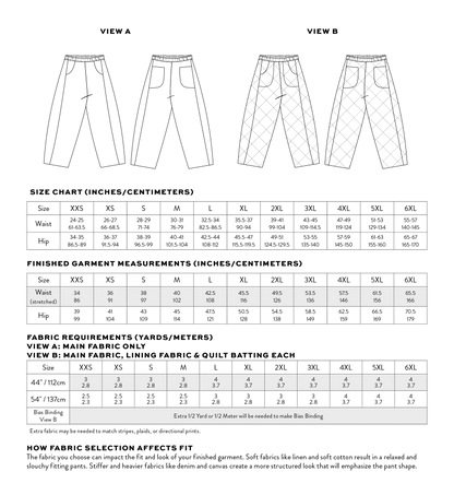 Kite Pants PDF Sewing Pattern