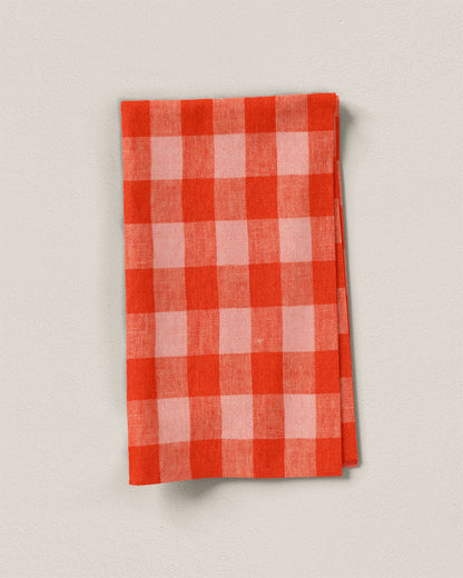 Large Cherry Pie Gingham Washed Linen