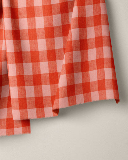 Large Cherry Pie Gingham Washed Linen