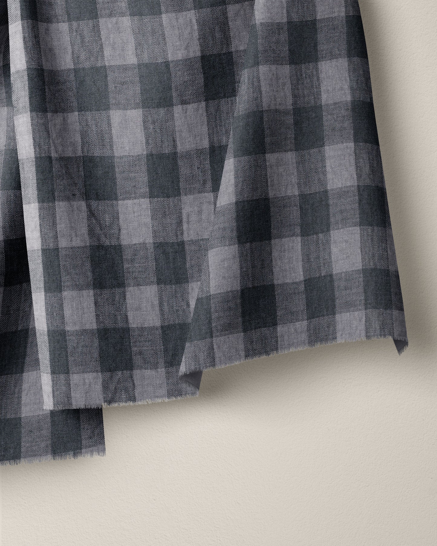 Large Charcoal Gingham Linen