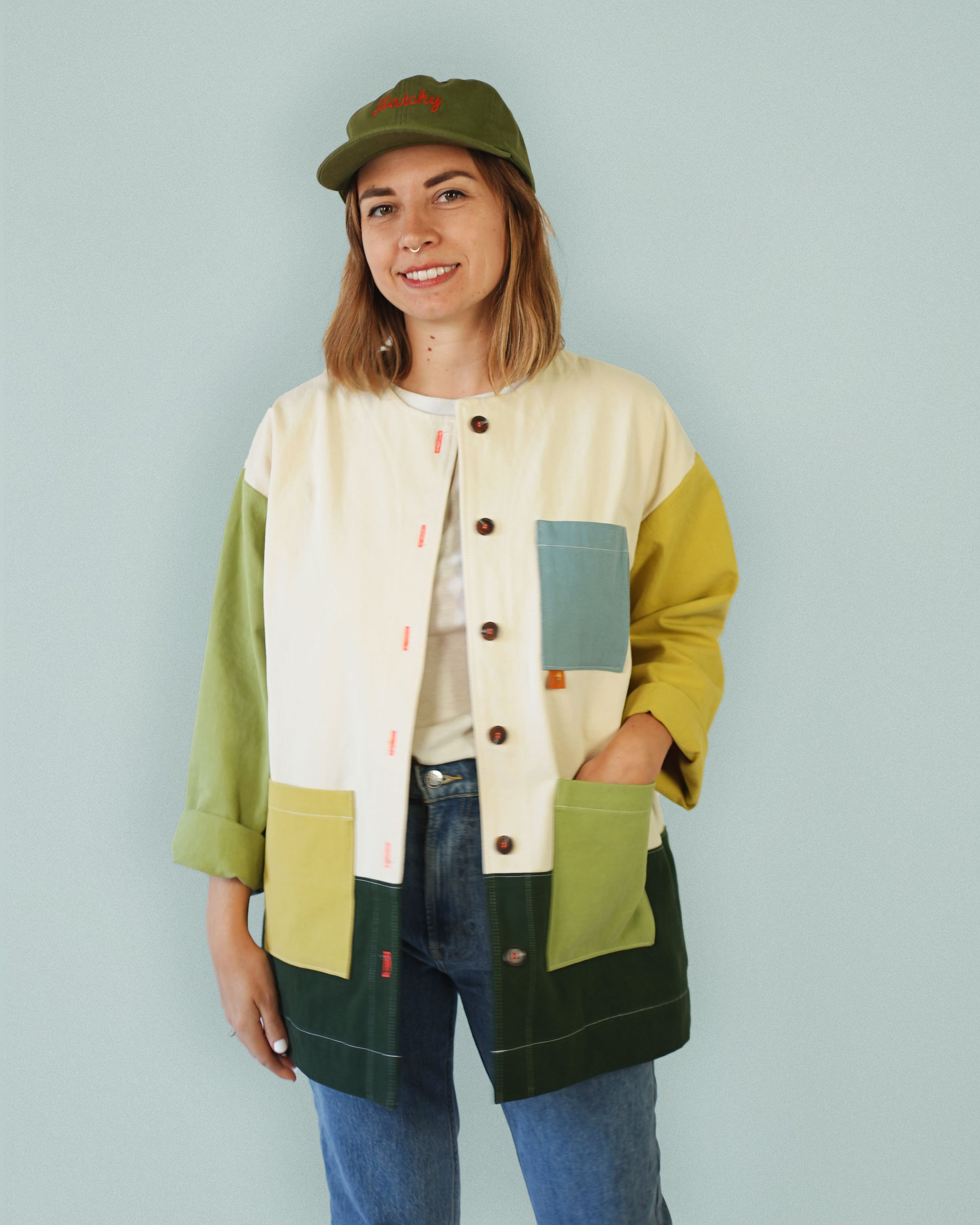 Cara Linen Blouse With Oversized Patch Pockets Tutorial and Free