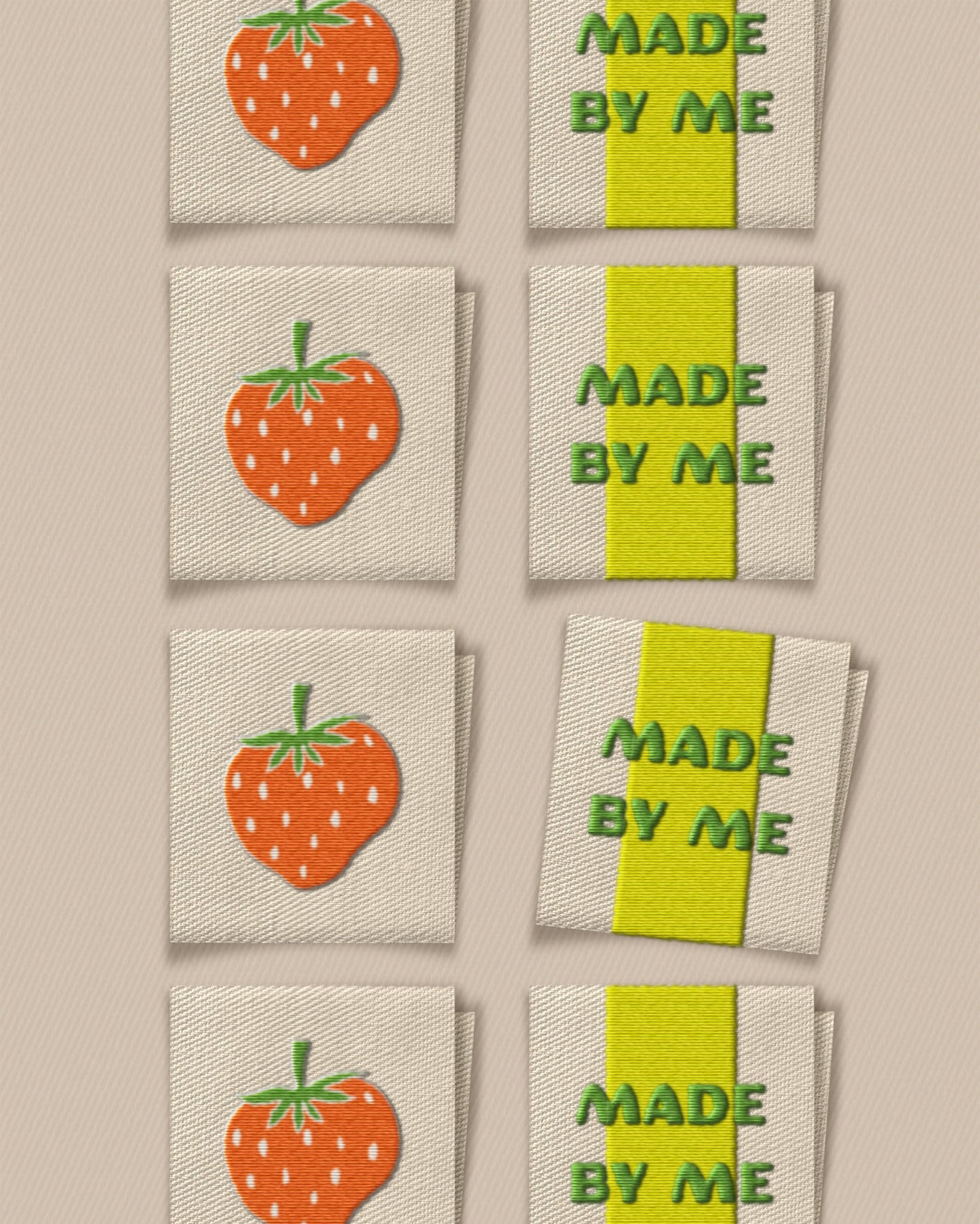 Made By Me Strawberry Square Garment Labels