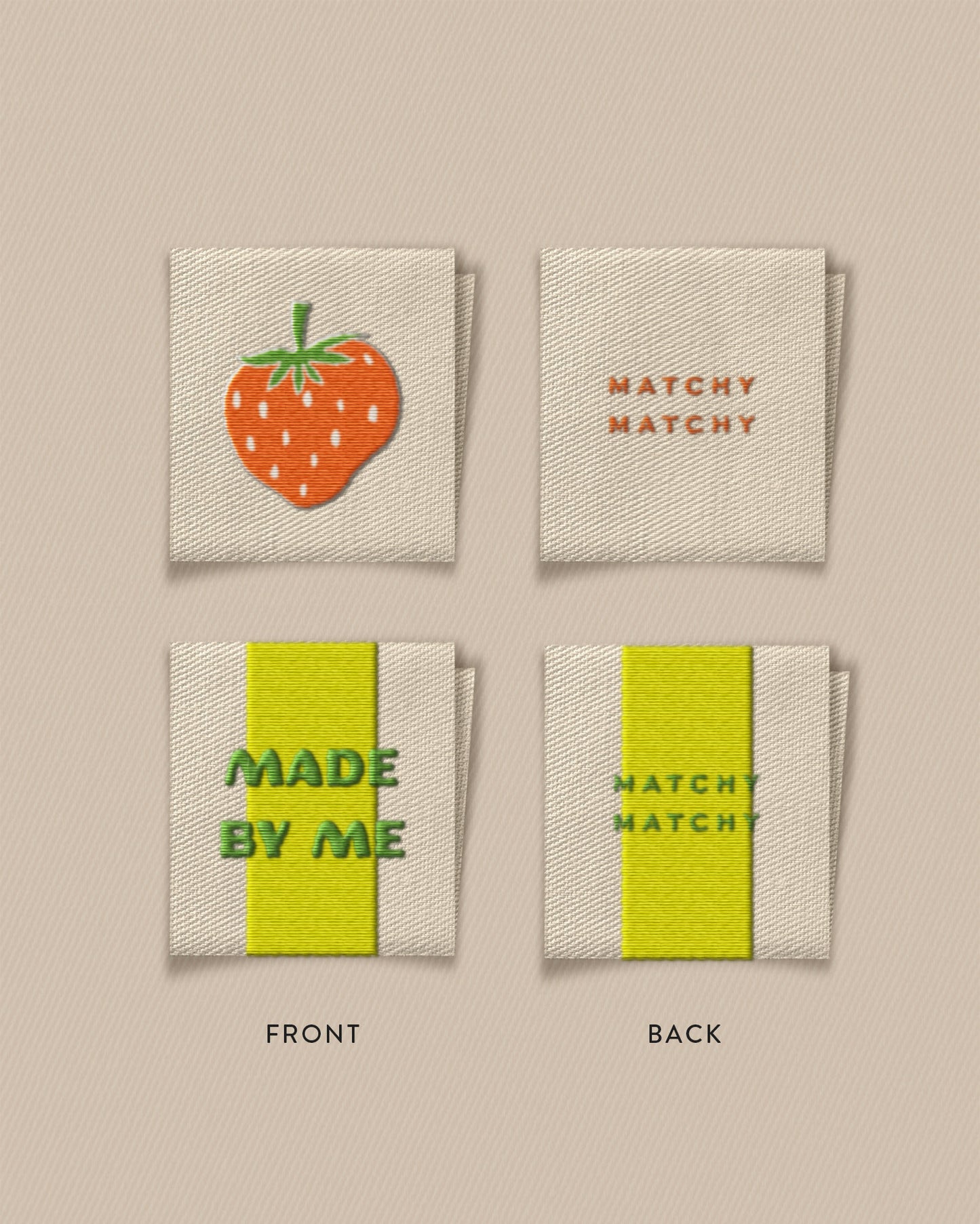 Made By Me Strawberry Square Garment Labels