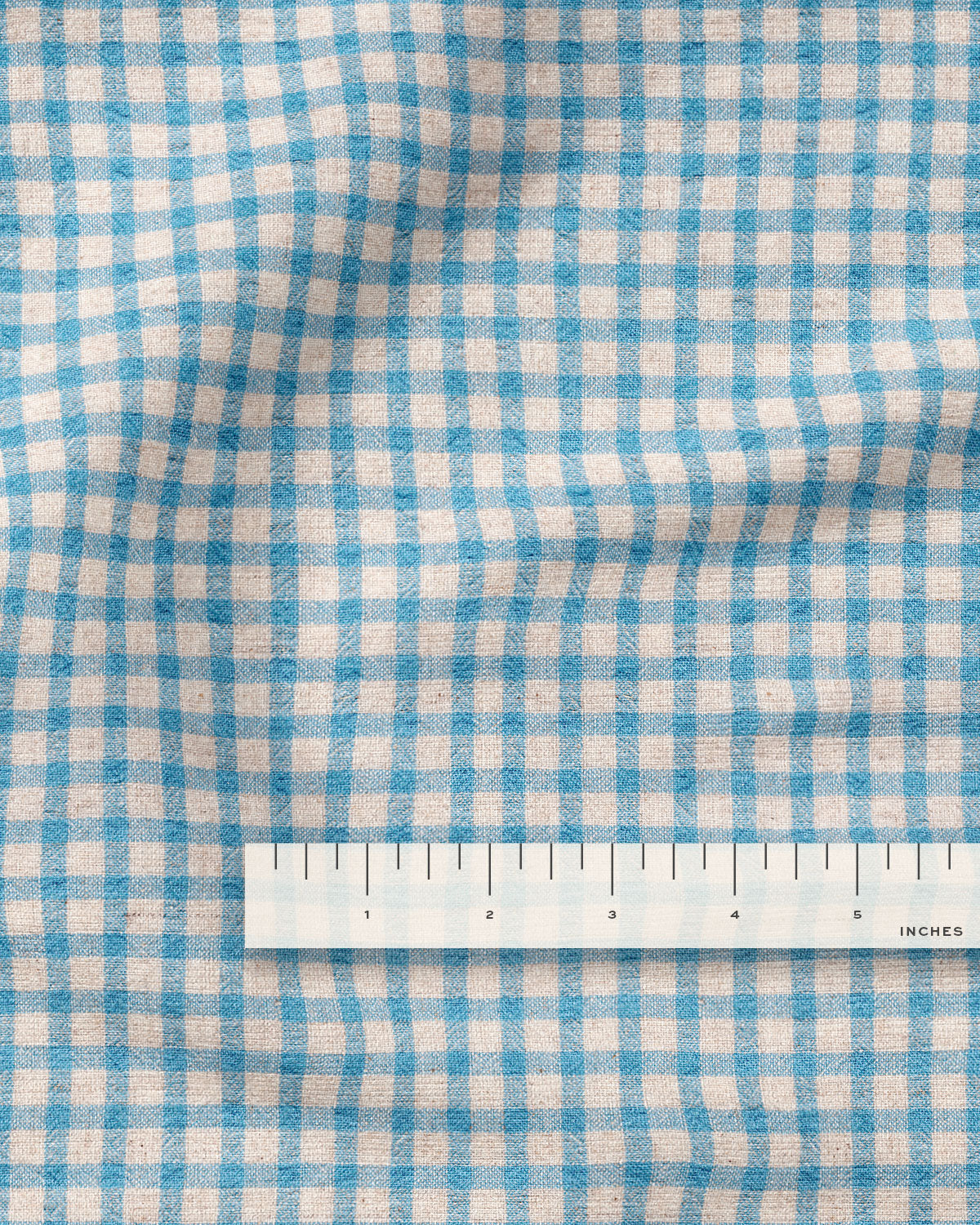 Malibu Blue Linen Cotton Check