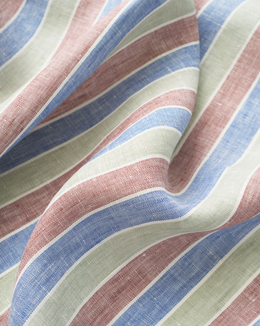 Marbled Nougat Stripe Washed Linen