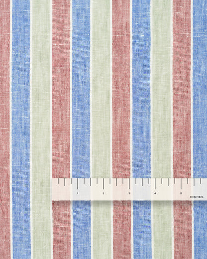 Marbled Nougat Stripe Washed Linen