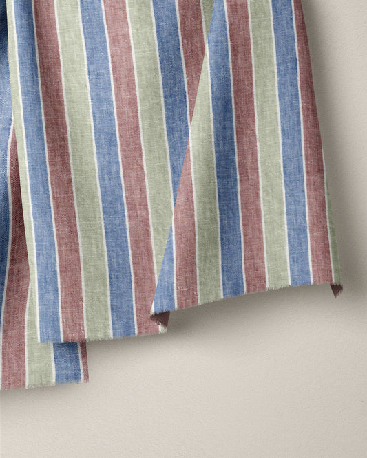 Marbled Nougat Stripe Washed Linen