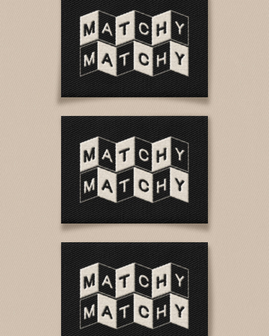 Matchy Accordion Black Large Garment Labels