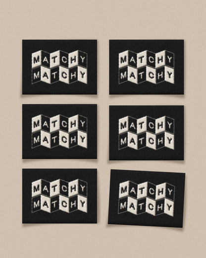 Matchy Accordion Black Large Garment Labels