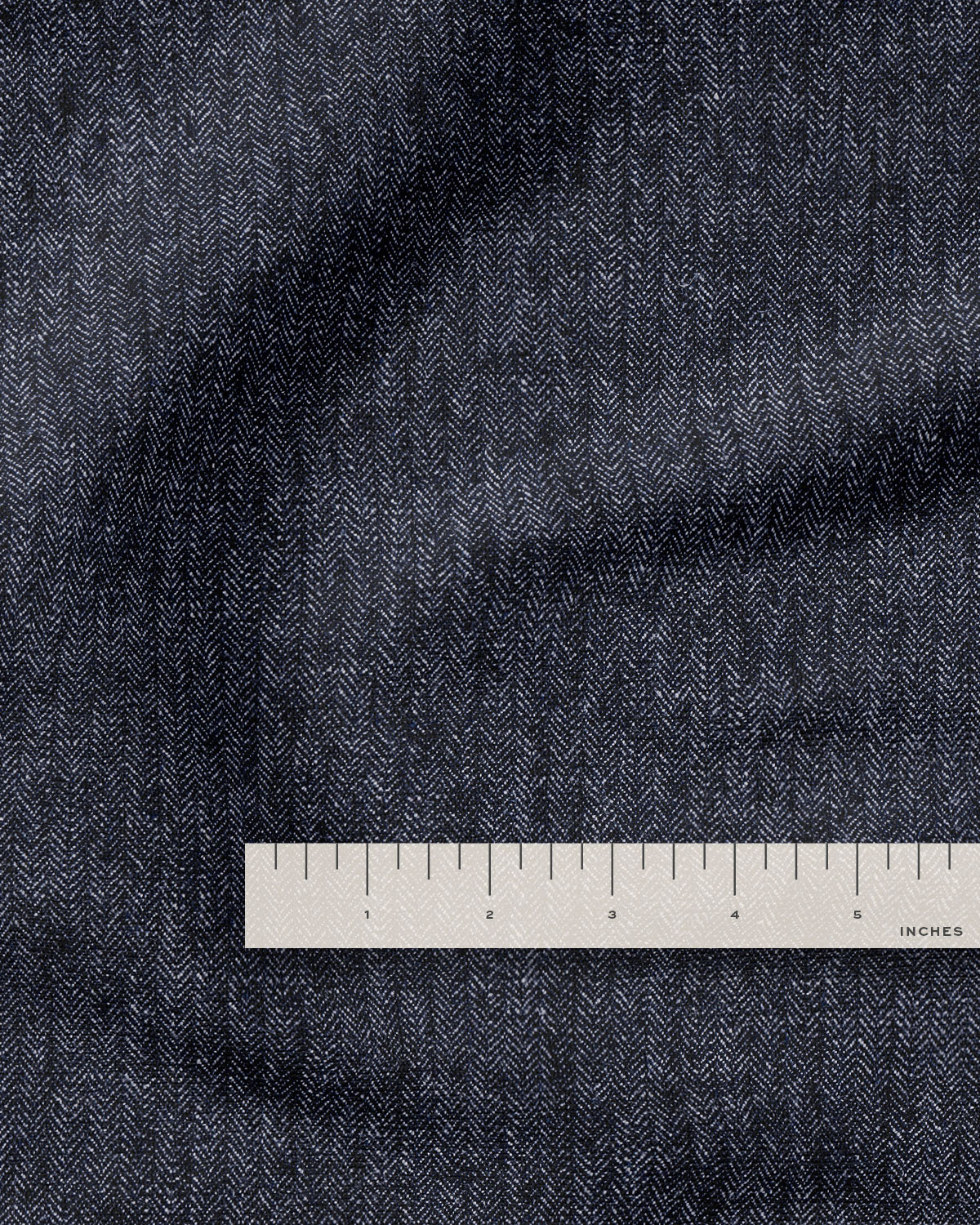 Indigo Herringbone Linen Cotton Denim