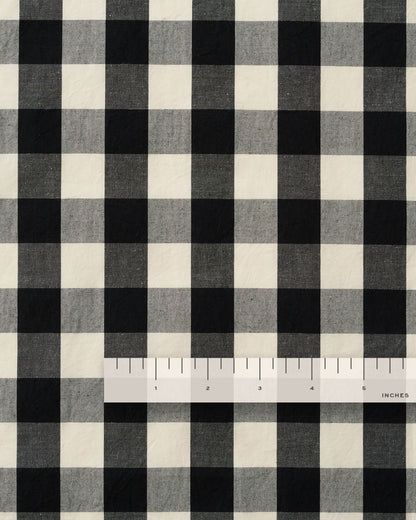 Black Medium Gingham Premium Cotton