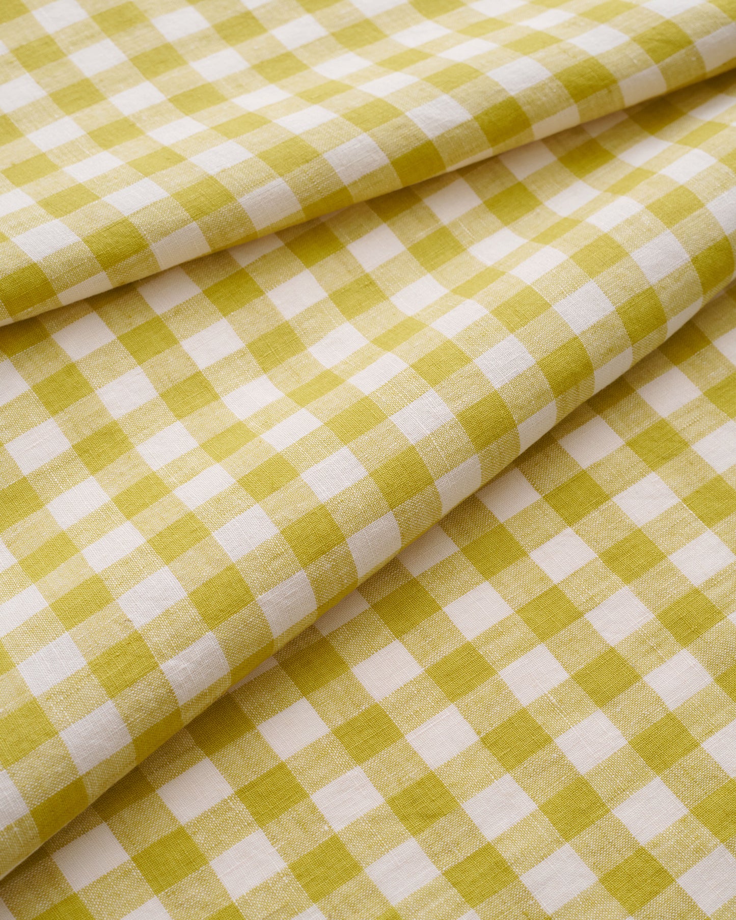 Medium Citron Gingham Washed Linen