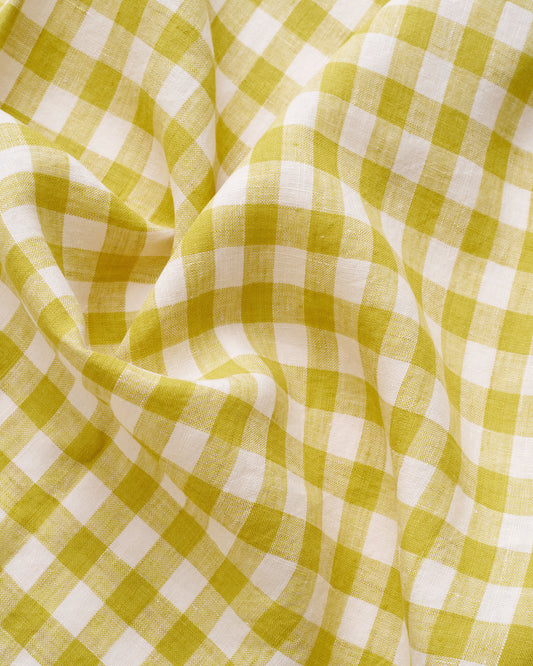 Medium Citron Gingham Washed Linen