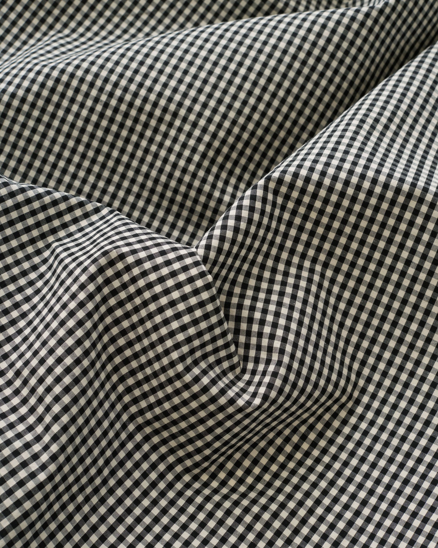 Black Micro Gingham Premium Cotton