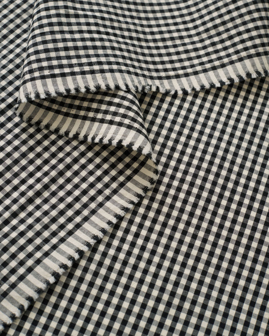 Black Micro Gingham Premium Cotton