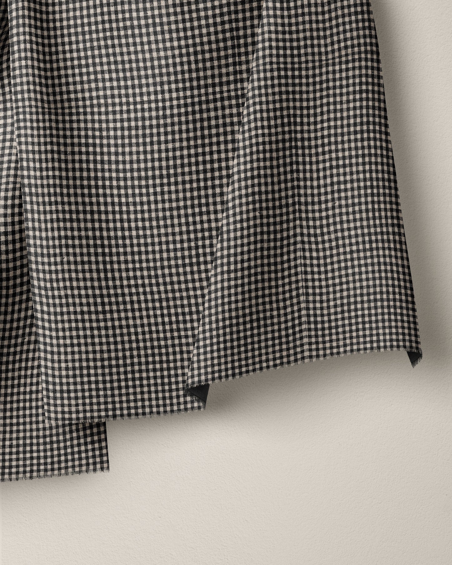 Micro Black and Natural Gingham Linen