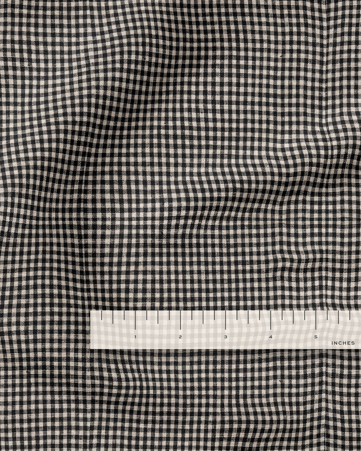 Micro Black and Natural Gingham Linen