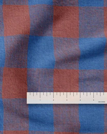 Mulberry Truffle Jumbo Gingham Washed Linen