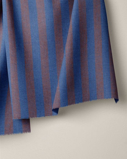 Mulberry Truffle Parlor Stripe Washed Linen