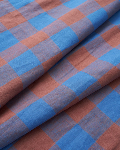 Mulberry Truffle Jumbo Gingham Washed Linen