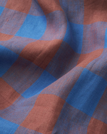 Mulberry Truffle Jumbo Gingham Washed Linen