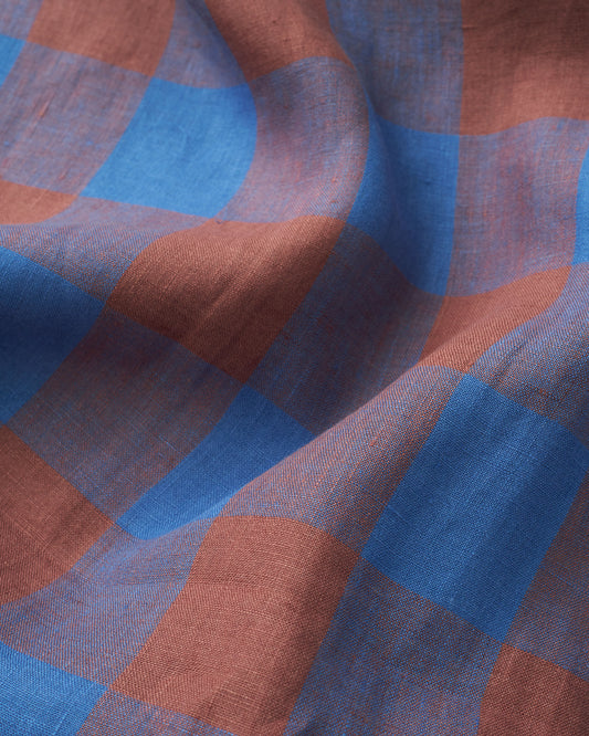 Mulberry Truffle Jumbo Gingham Washed Linen