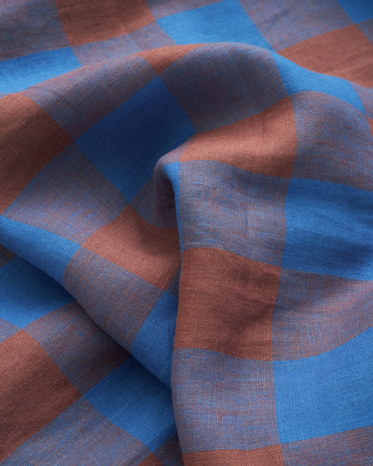 Mulberry Truffle Jumbo Gingham Washed Linen