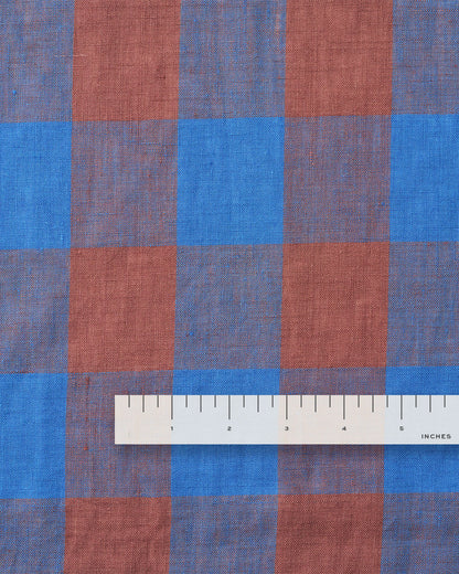 Mulberry Truffle Jumbo Gingham Washed Linen