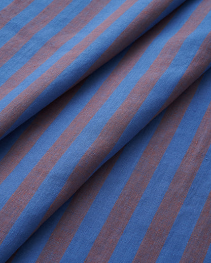 Mulberry Truffle Parlor Stripe Washed Linen