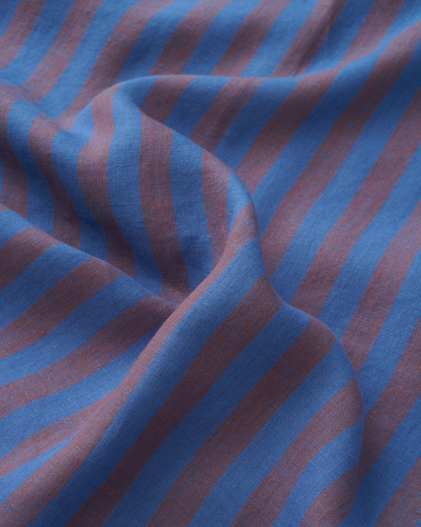 Mulberry Truffle Parlor Stripe Washed Linen