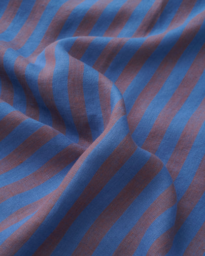 Mulberry Truffle Parlor Stripe Washed Linen
