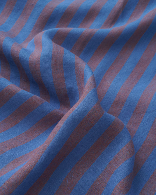 Mulberry Truffle Parlor Stripe Washed Linen