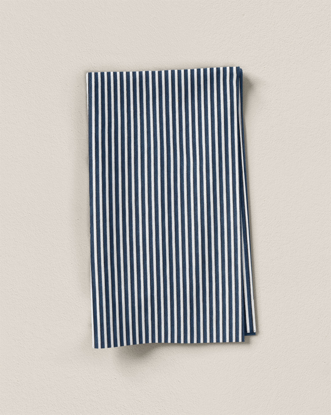 Navy Pinstripe Screen Print Cotton