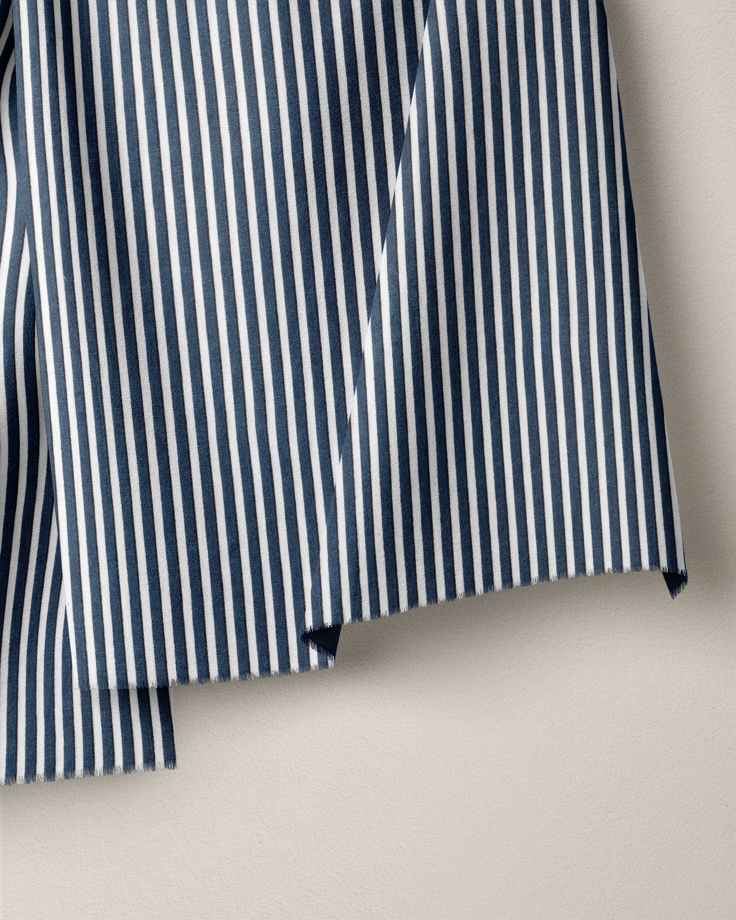 Navy Pinstripe Screen Print Cotton