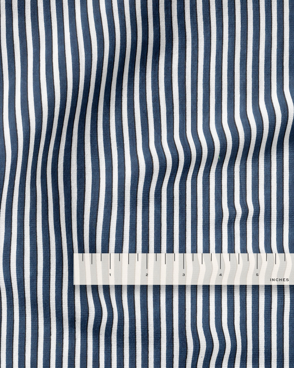 Navy Pinstripe Screen Print Cotton