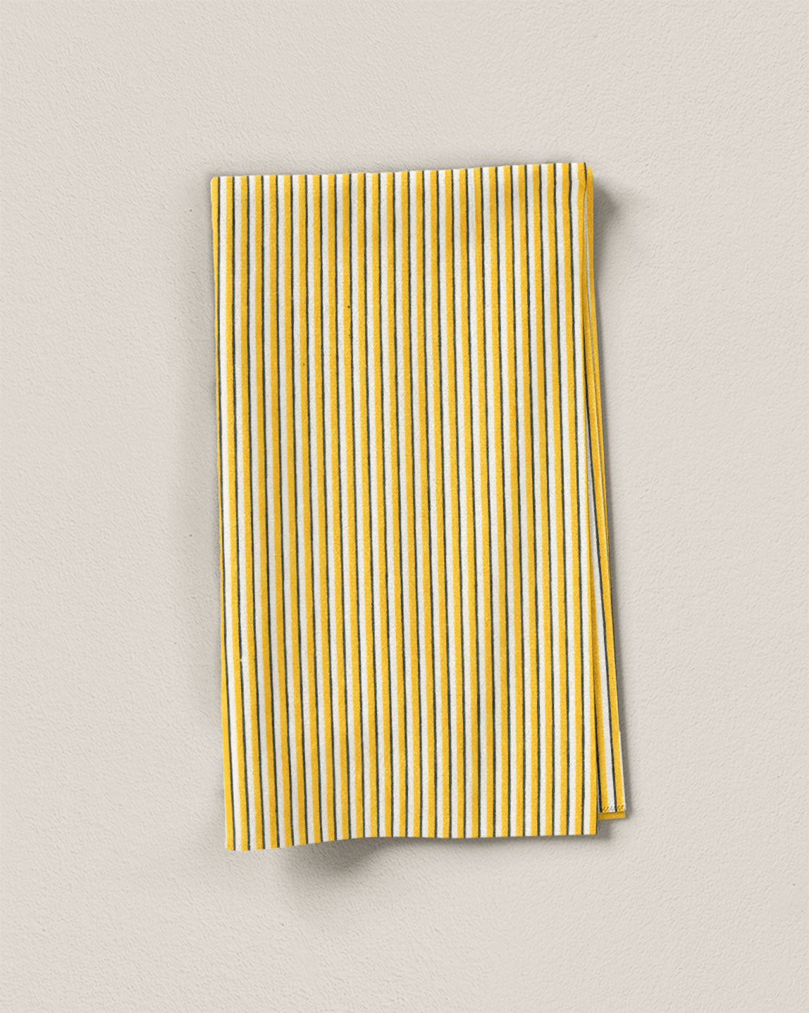 Yellow Pinstripe Screen Print Cotton