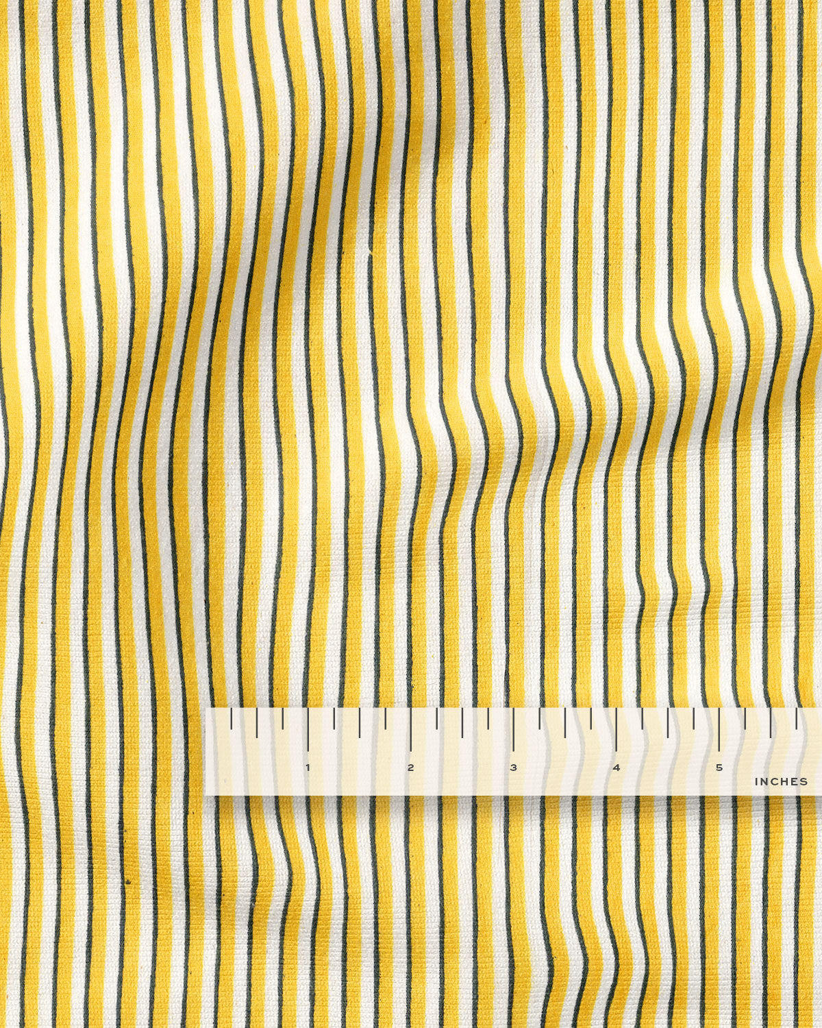 Yellow Pinstripe Screen Print Cotton