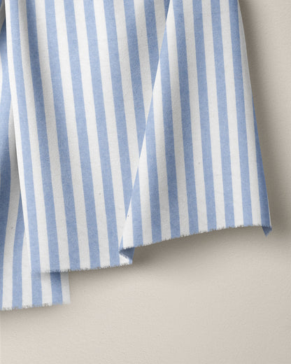 Powder Blue Big Market Stripe Cotton