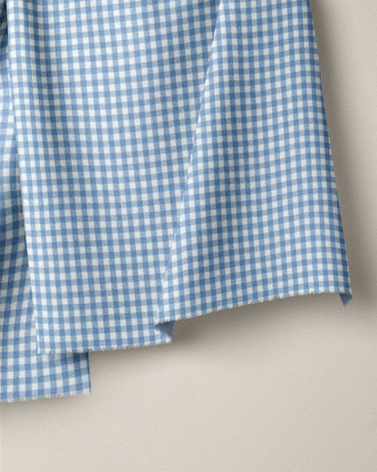 Powder Blue Kitchen Gingham Cotton