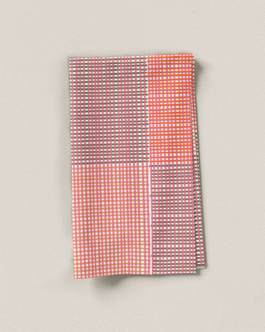 Watermelon Prism Check Screen Print Cotton