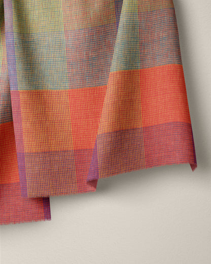 Rainbow Jumbo Plaid Linen