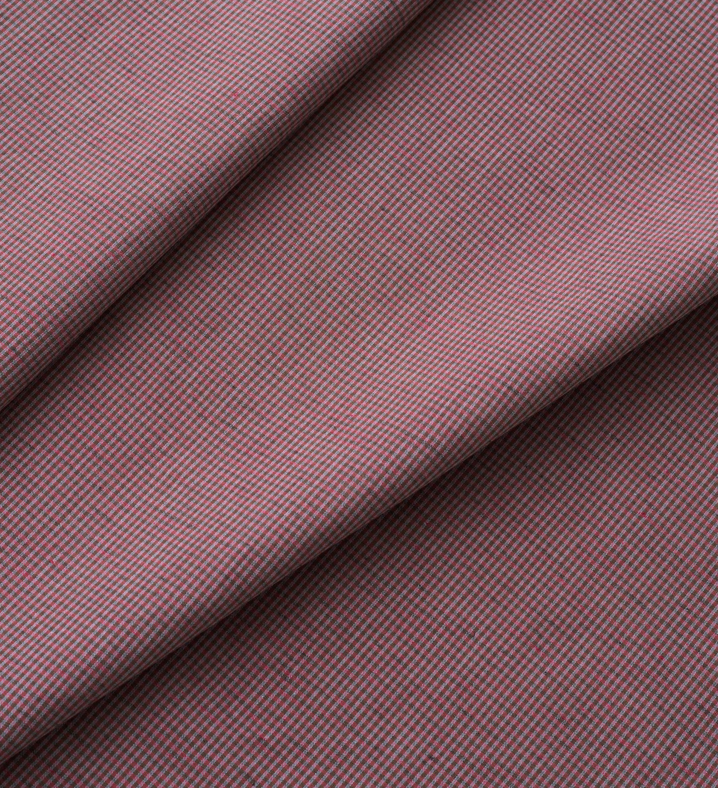 Raspberry Tiny Gingham Linen Cotton