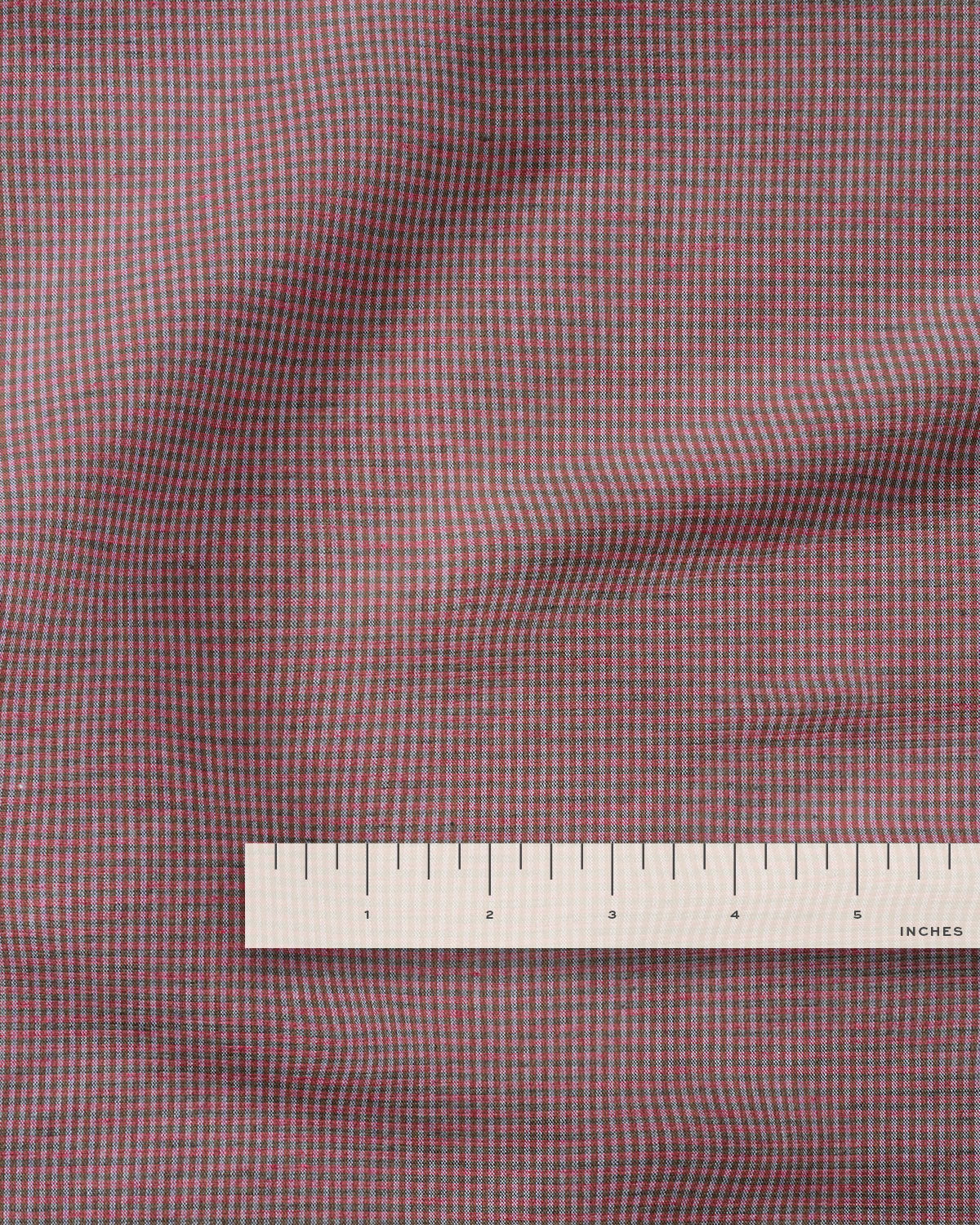 Raspberry Tiny Gingham Linen Cotton