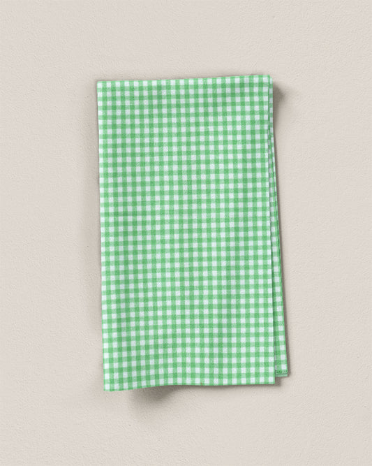 Retro Green Kitchen Gingham Cotton