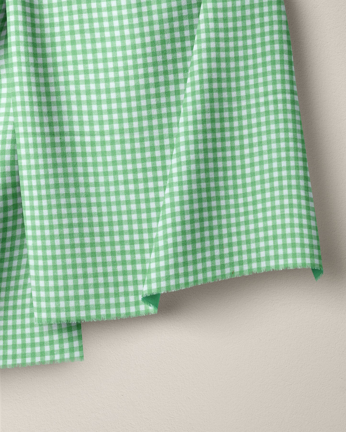 Retro Green Kitchen Gingham Cotton